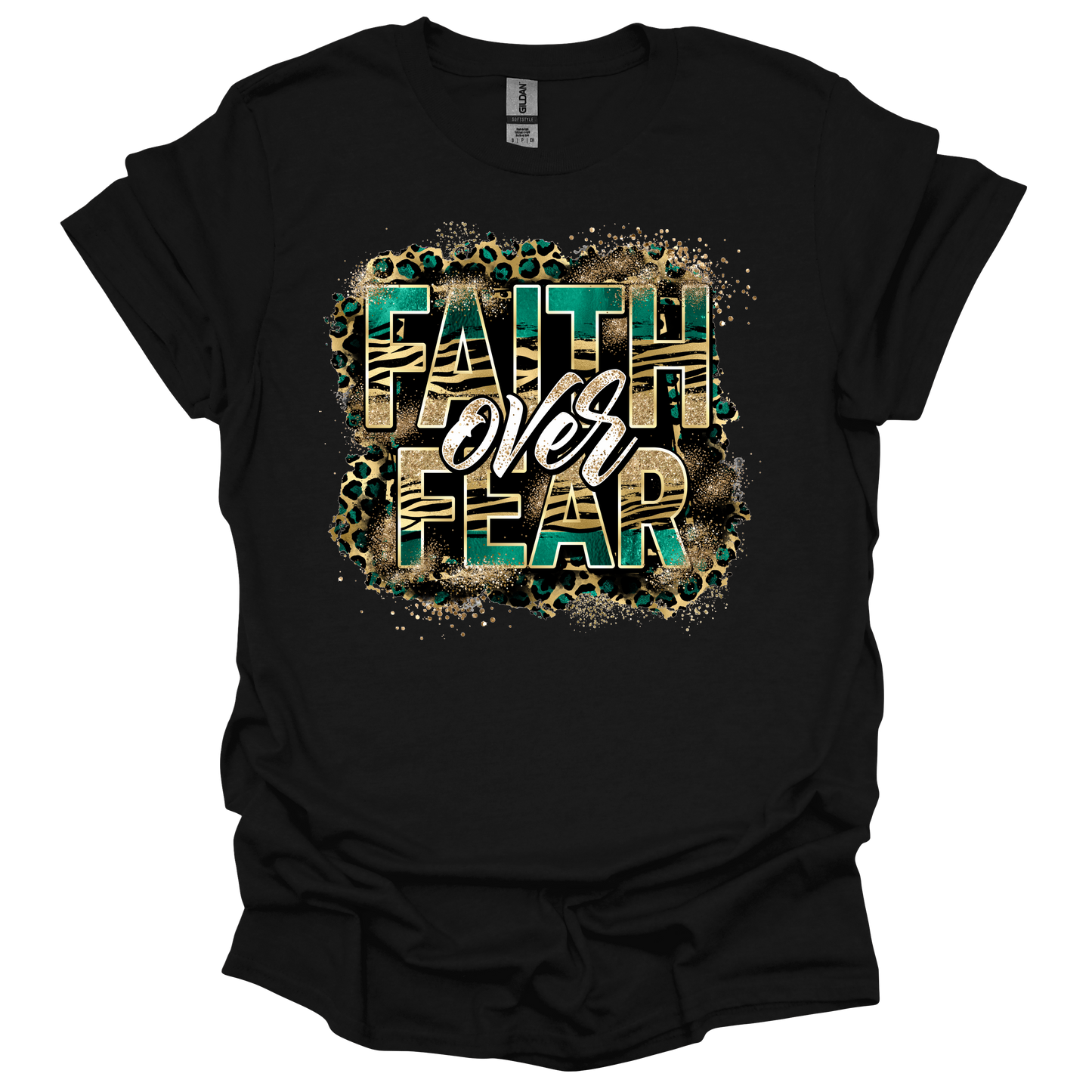 Faith Over Fear Leopard Print T-Shirt