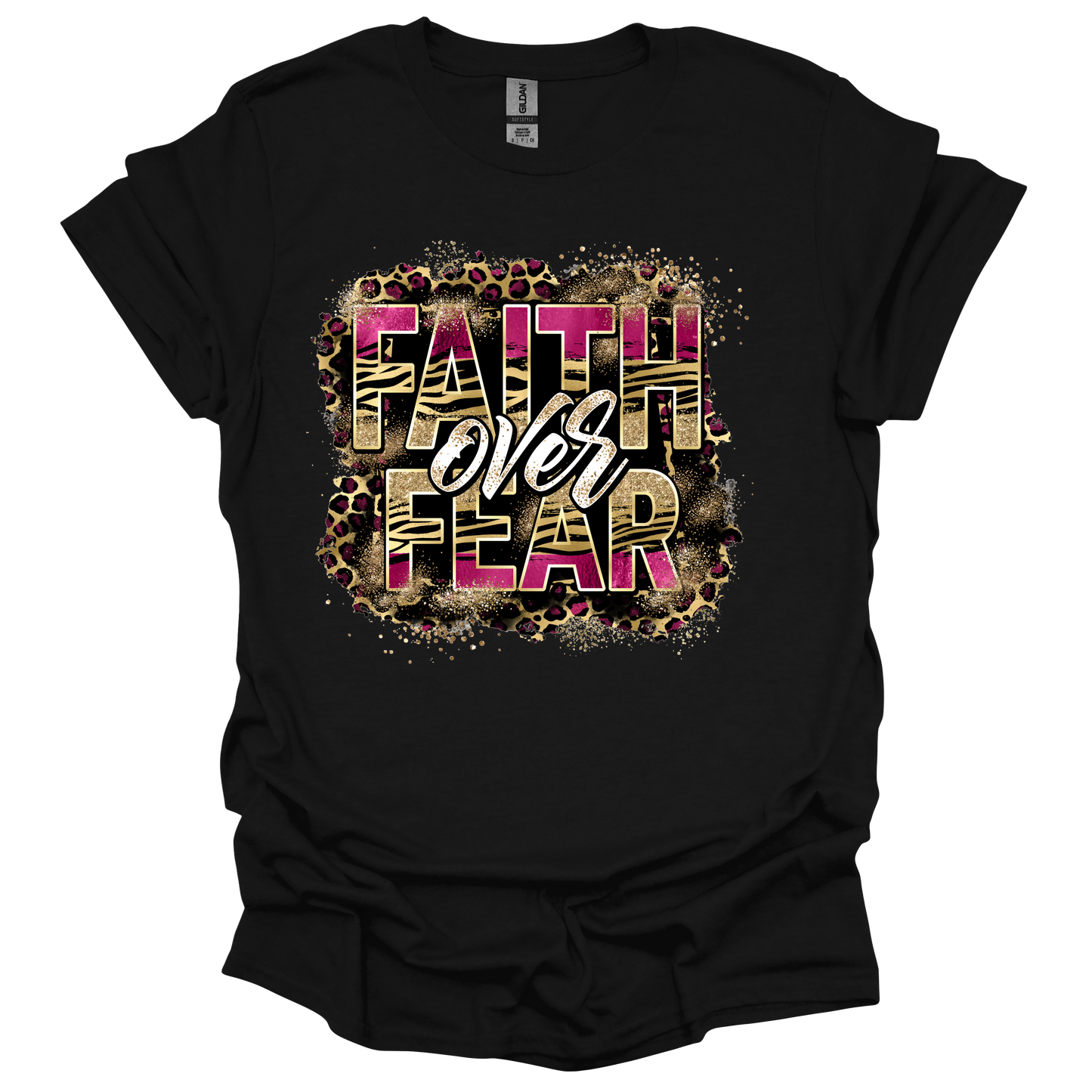 Faith Over Fear Leopard Print T-Shirt