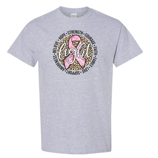 Fight Leopard Circle Breast Cancer Awareness