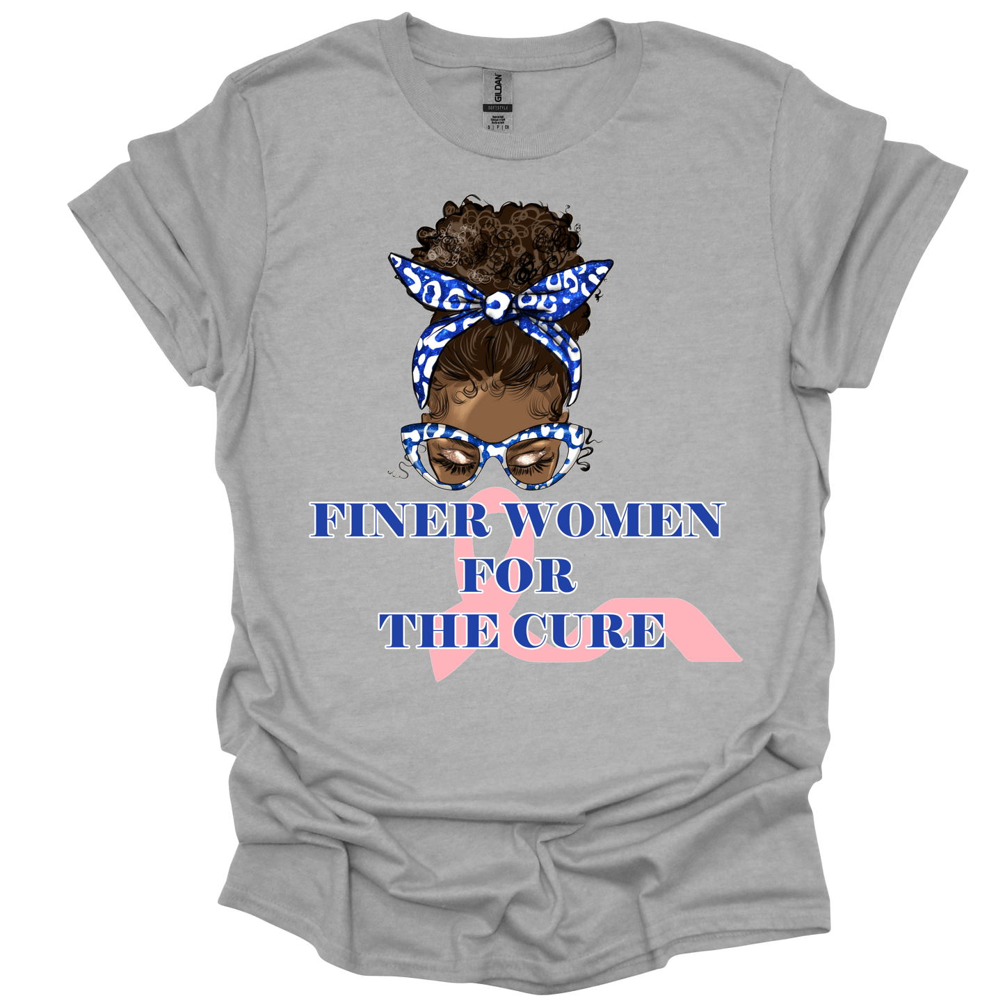 Zeta Phi Beta Finer Women For The Cure Messy Bun T-shirt