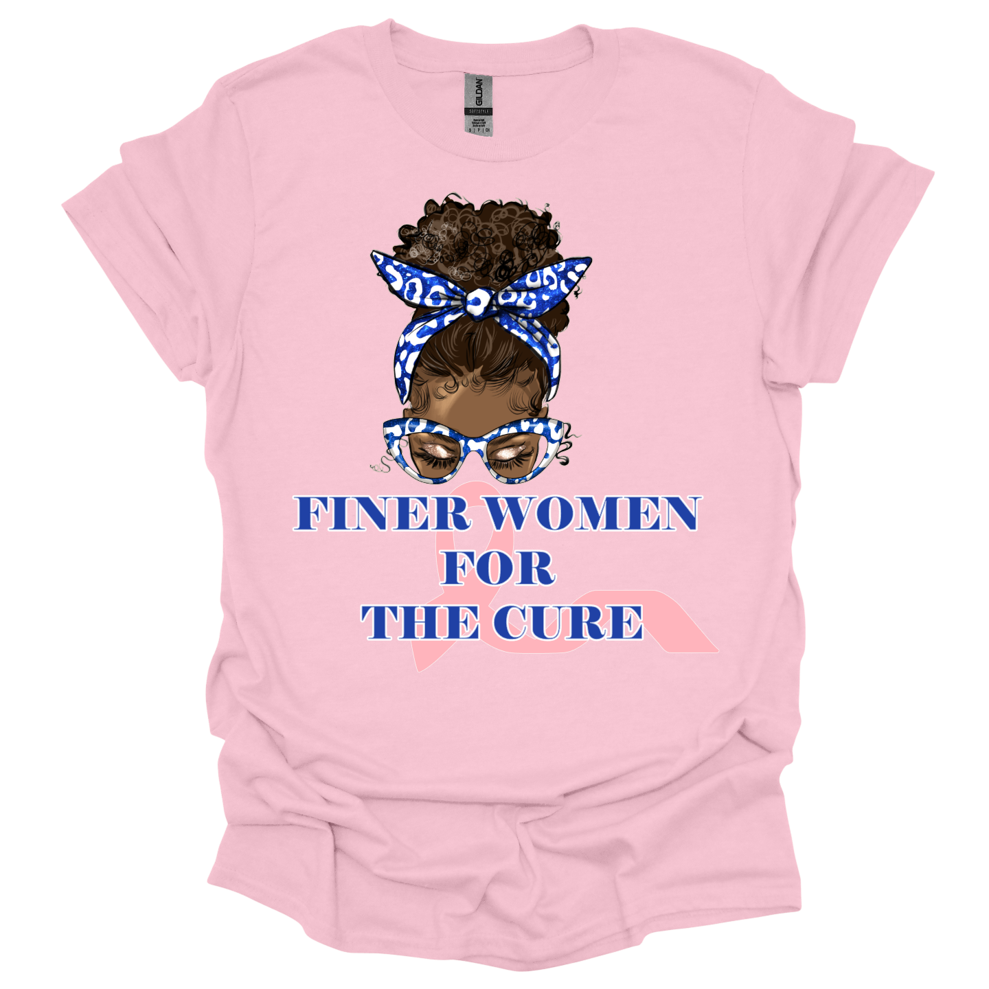 Zeta Phi Beta Finer Women For The Cure Messy Bun T-shirt