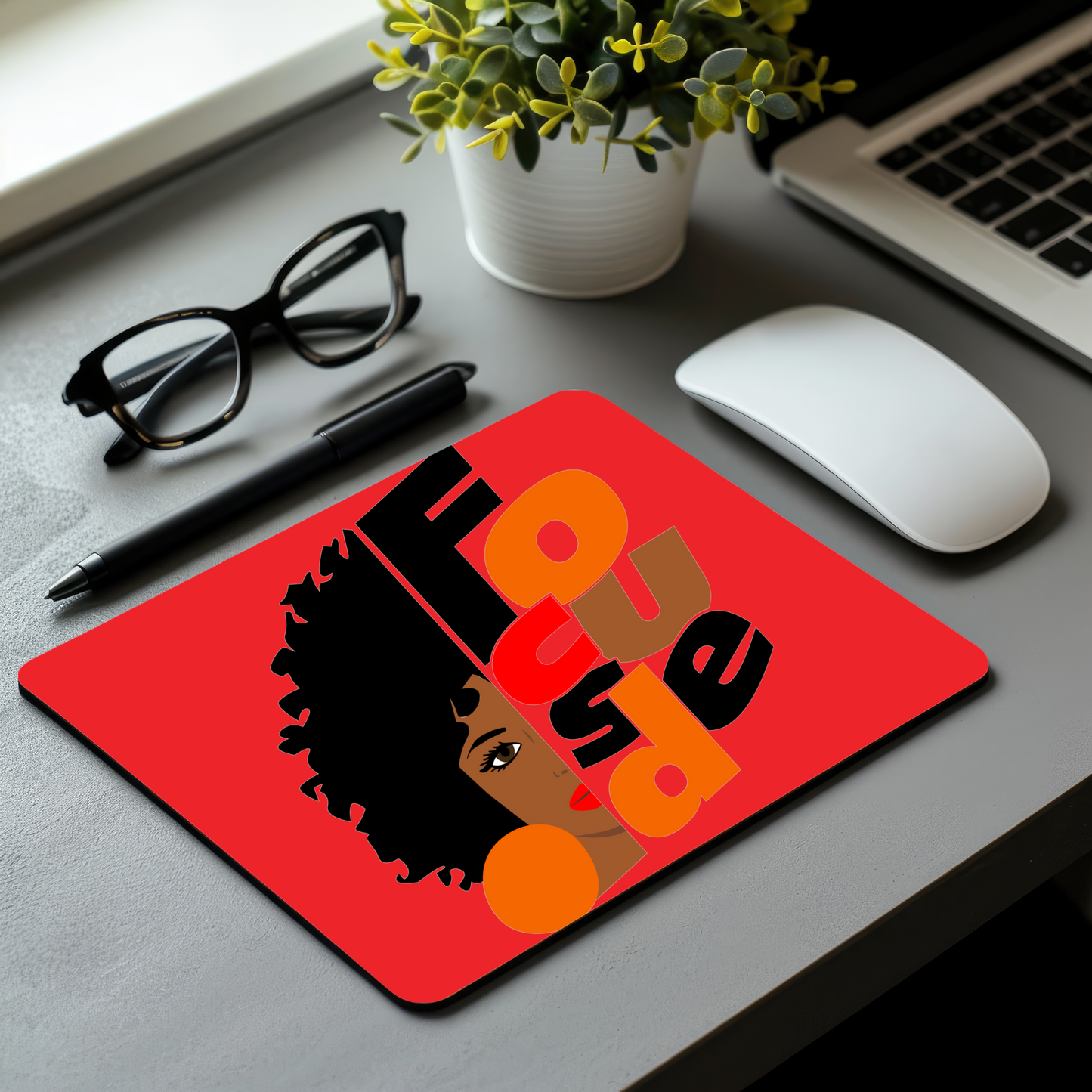 Focused Afro Mousepad