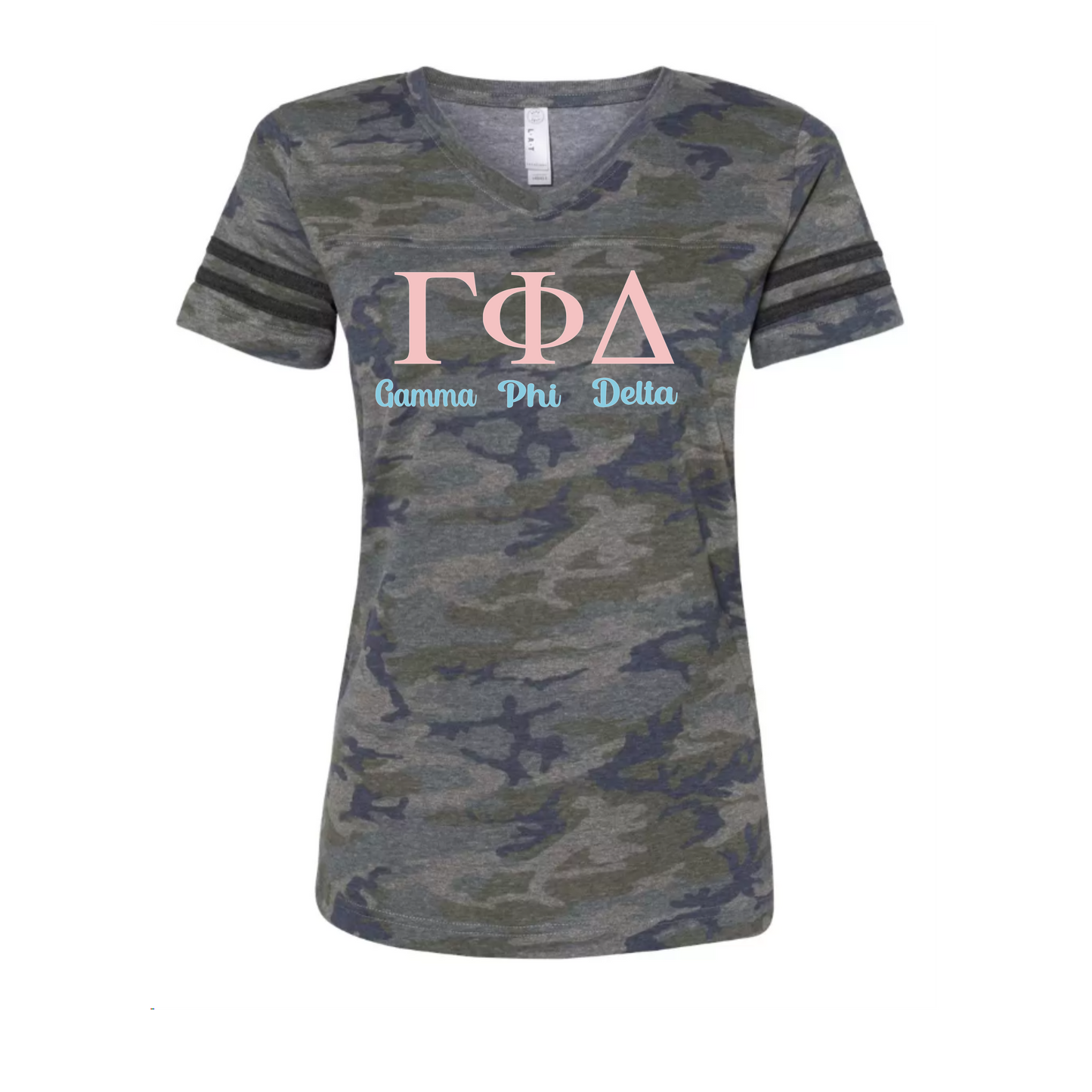 Gamma Phi Delta Camo Football T-shirt