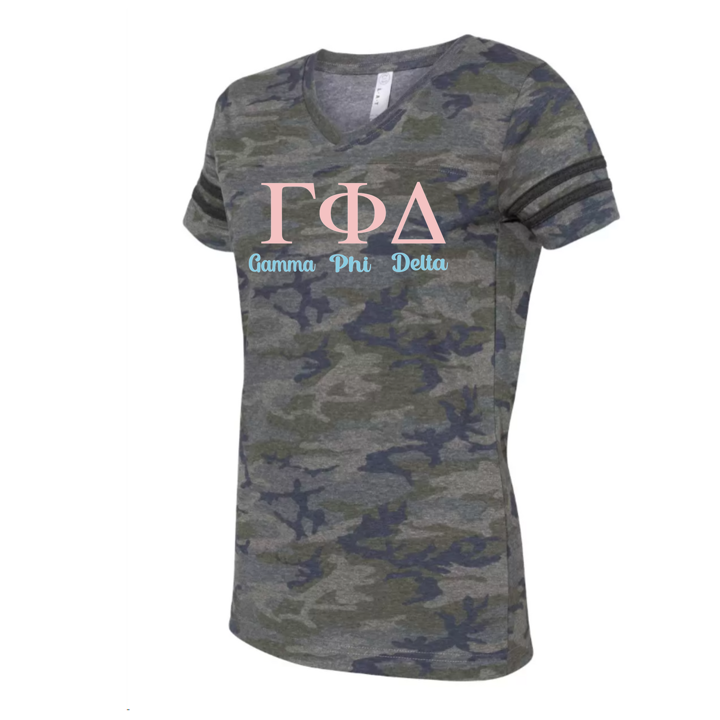 Gamma Phi Delta Camo Football T-shirt