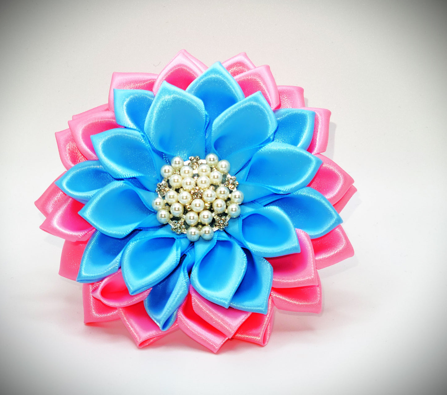 Pink and Blue Pearl Brooch