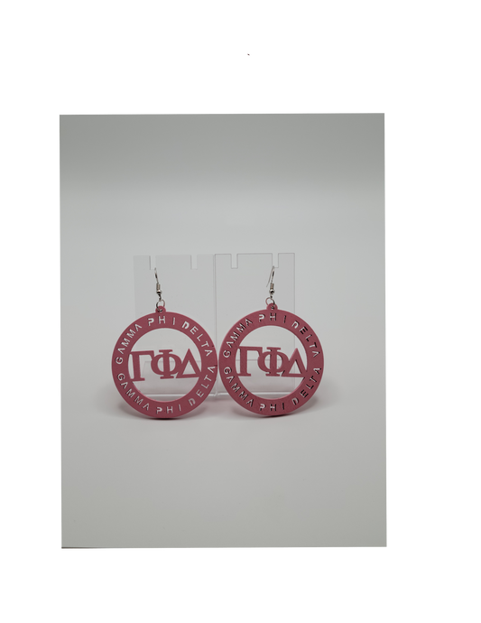 Gamma Phi Delta Large Round Earrings
