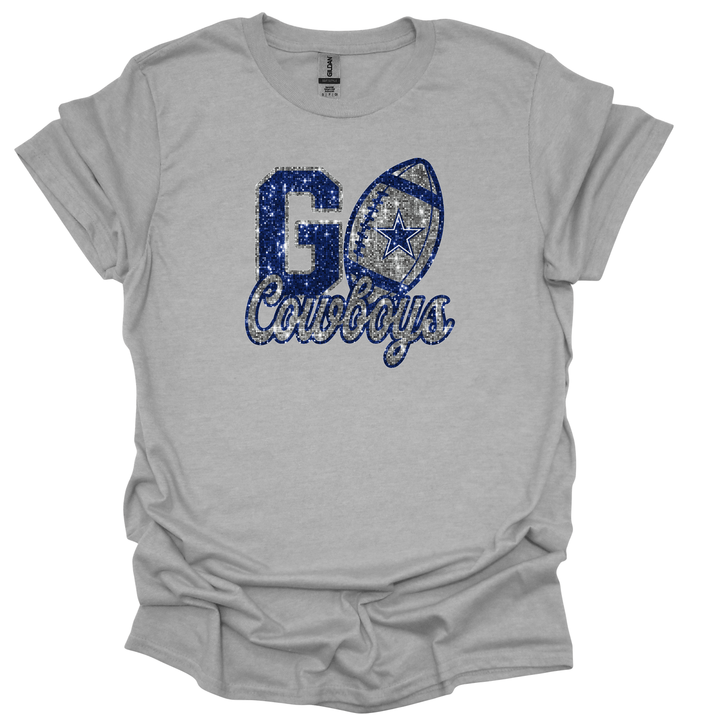 Go Cowboys Faux Glitter T-shirt