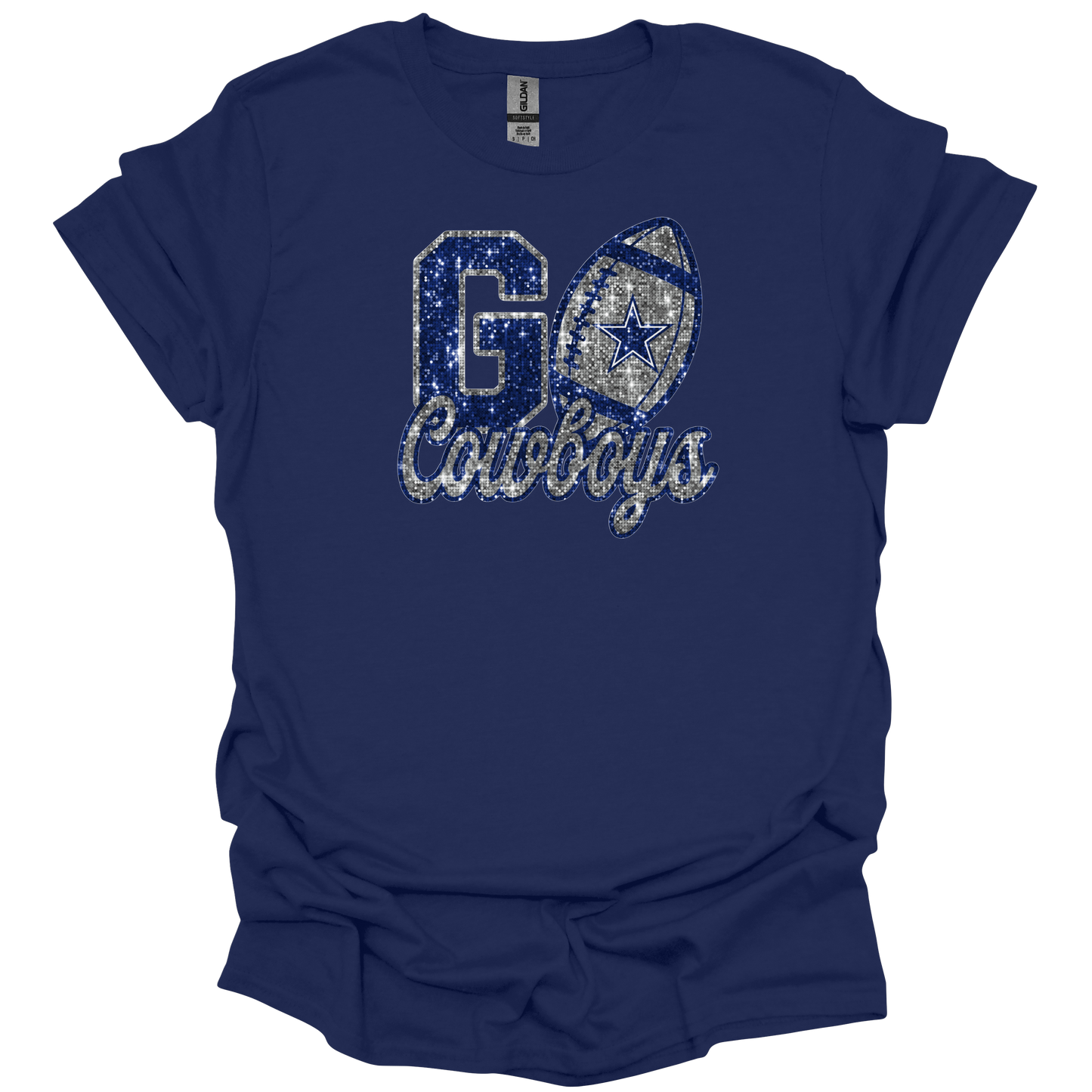 Go Cowboys Faux Glitter T-shirt