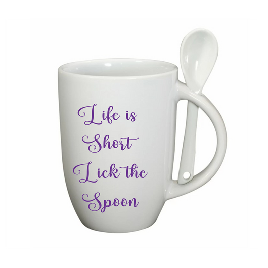 Life is Short Mug with Spoon