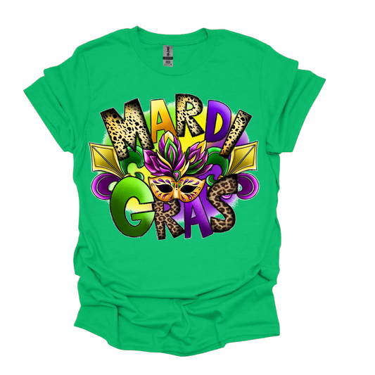 Leopard Mardi Gras T-Shirt or Hoodie (Made in the USA)