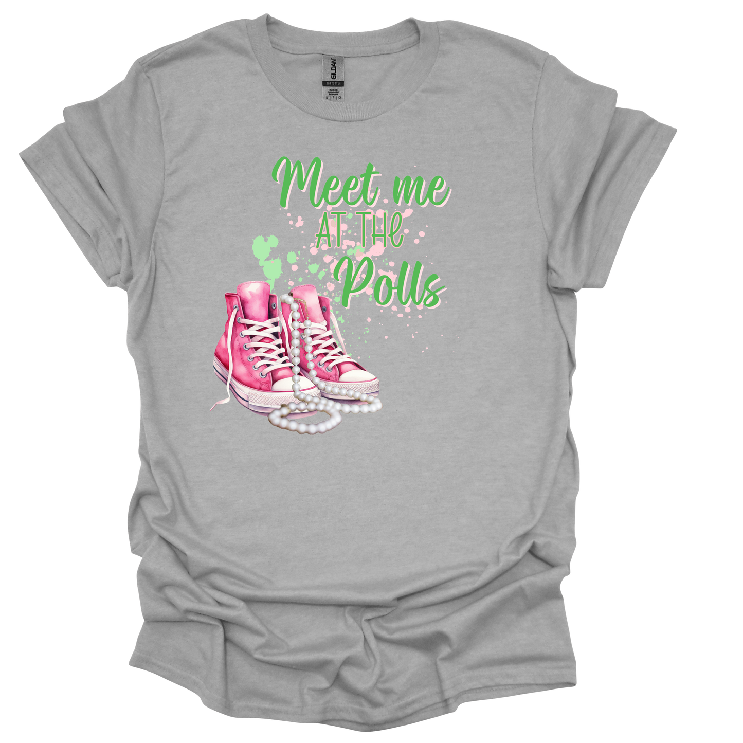 Meet Me At The Polls – Pink Chucks T-Shirt