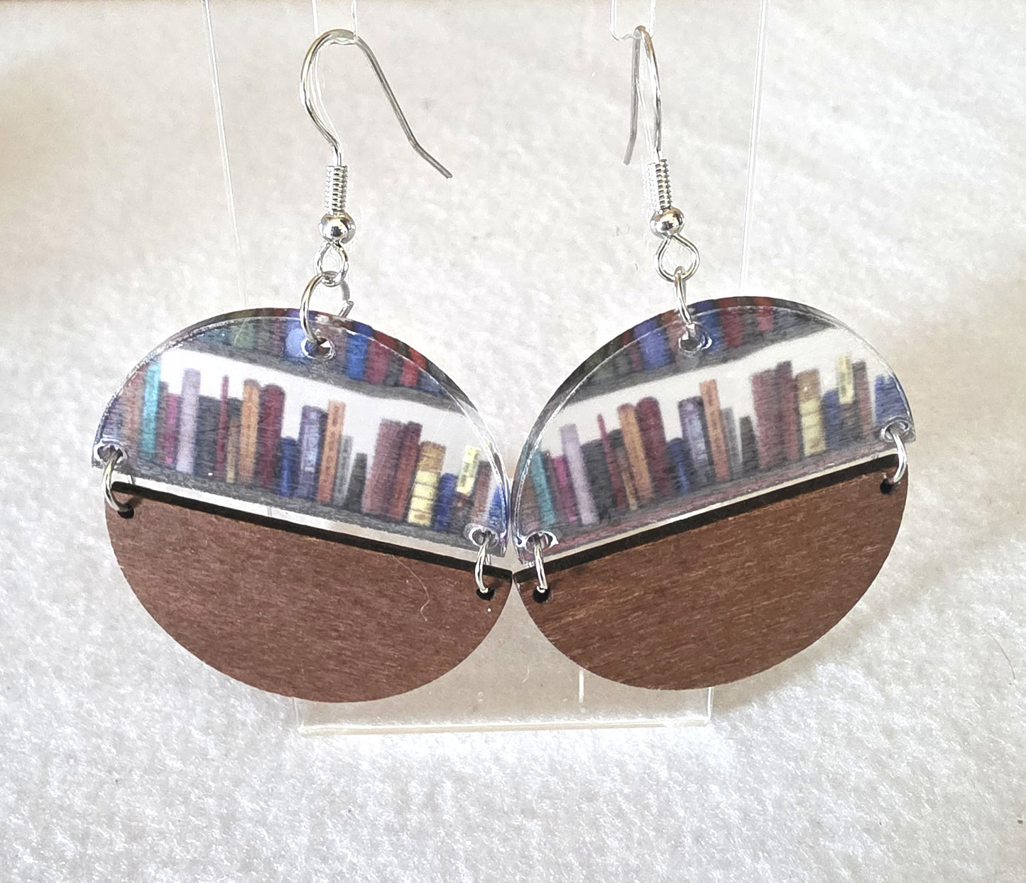 Hand Painted Bookshelf Earrings