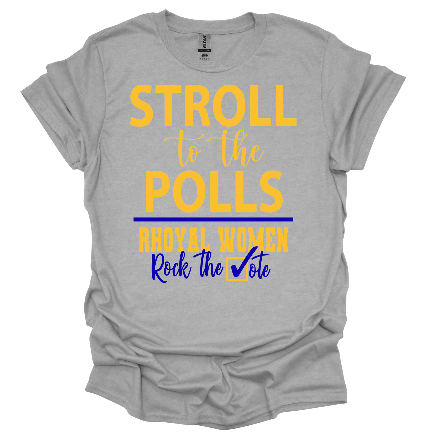 Stroll To The Polls T-Shirt - Gold and Blue