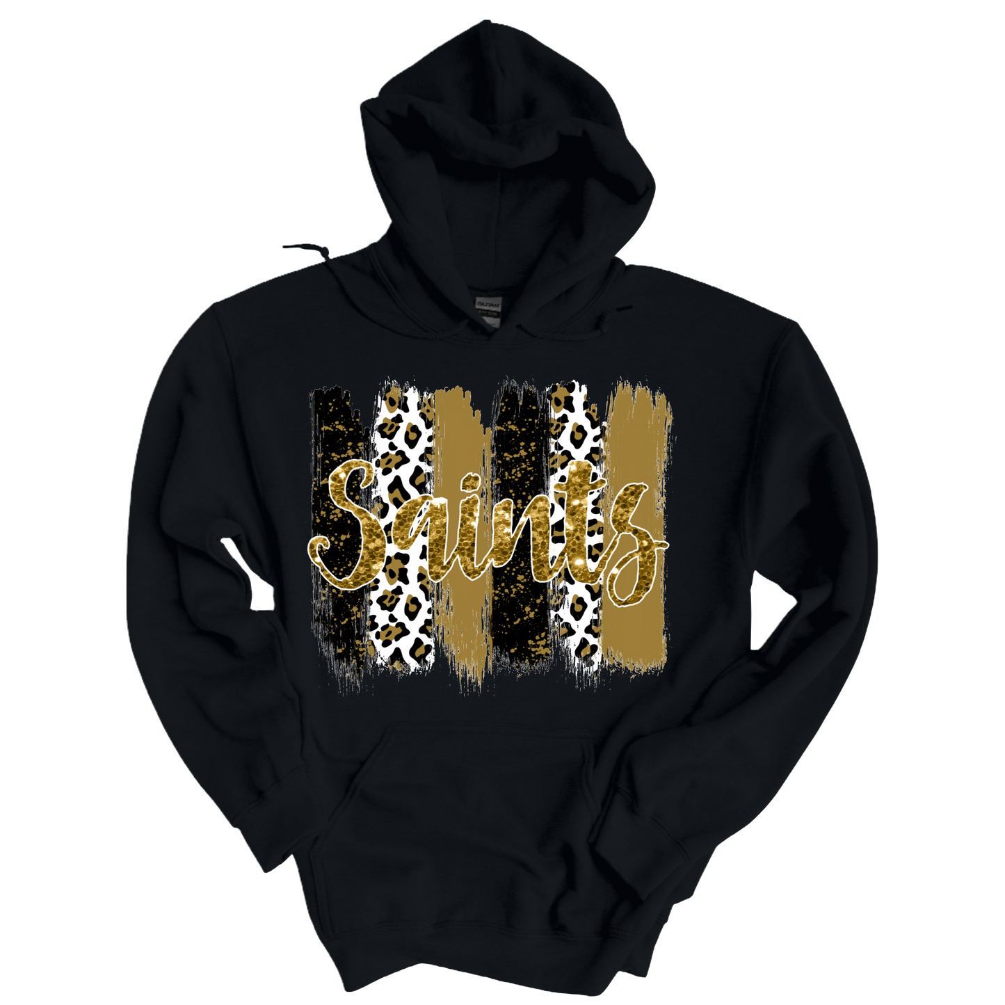 Saints Faux Glitter Brushstrokes Hoodie