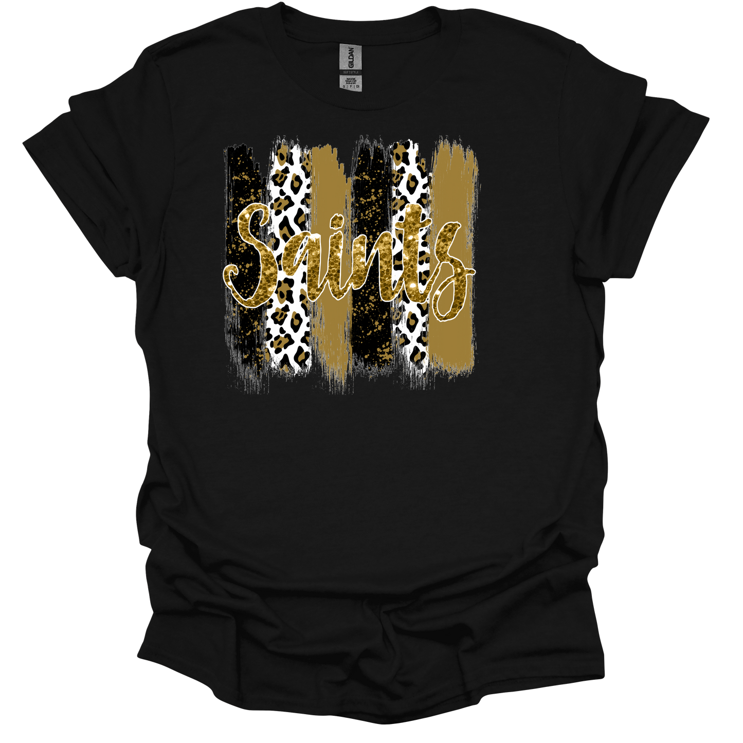 Saints Faux Glitter and Leopard T-shirt