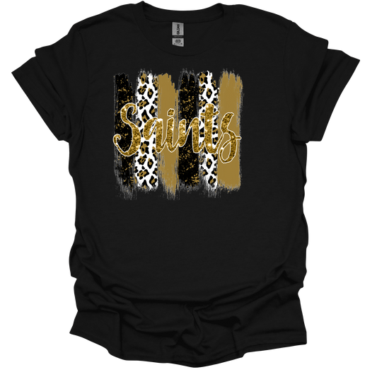 Saints Faux Glitter and Leopard T-shirt