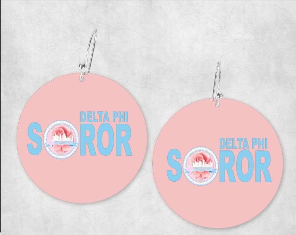 Gamma Phi Delta Soror Earrings - Delta Phi Chapter - Blue