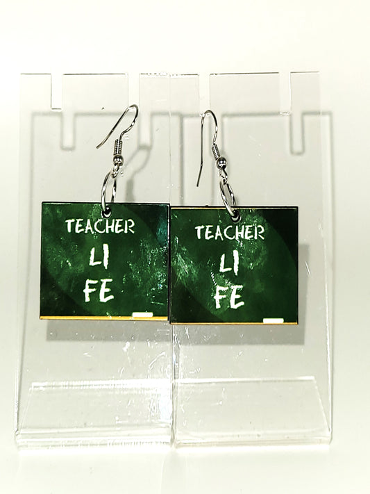 Teacher Life Chalkboard Earrings