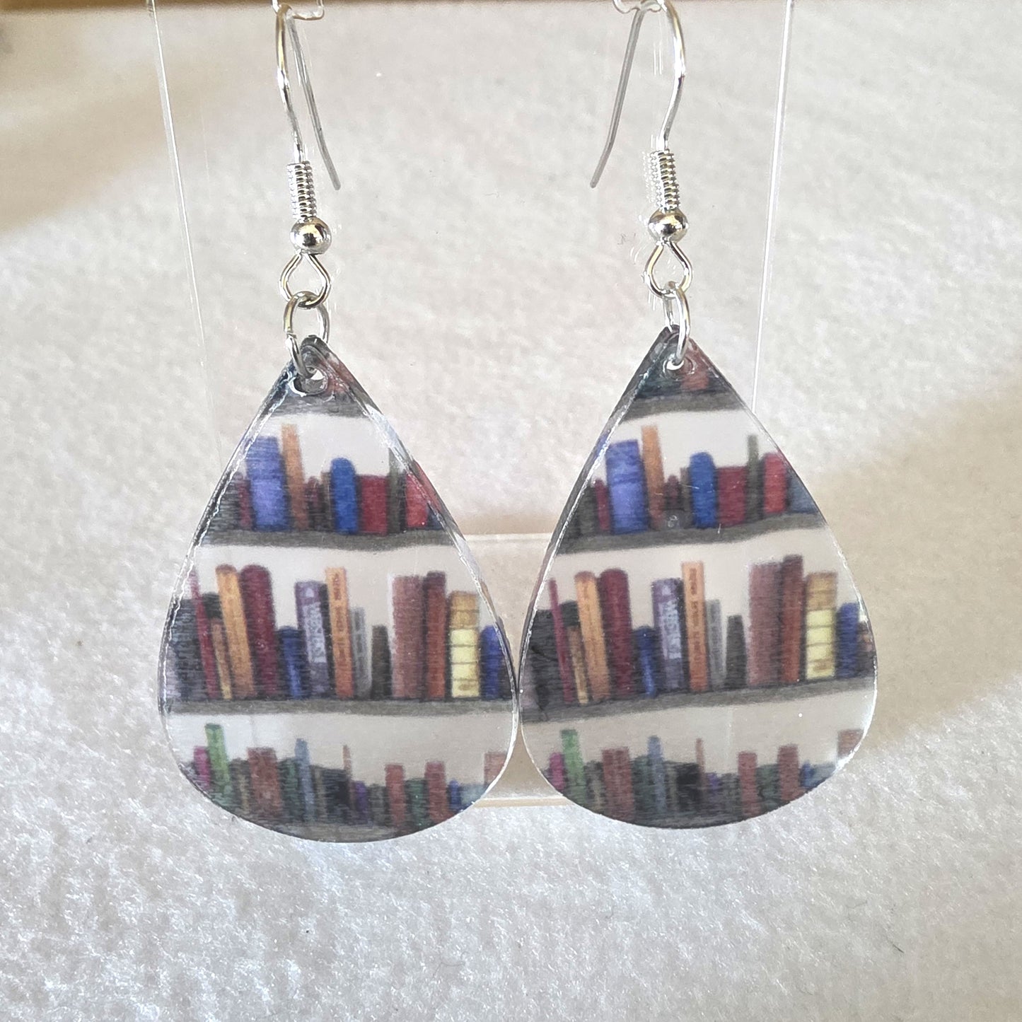 Hand Painted Bookshelf Earrings