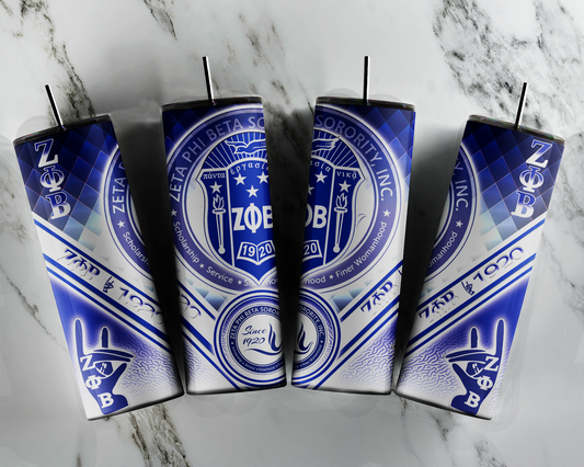 Zeta Phi Beta Shield 12oz Skinny Tumbler