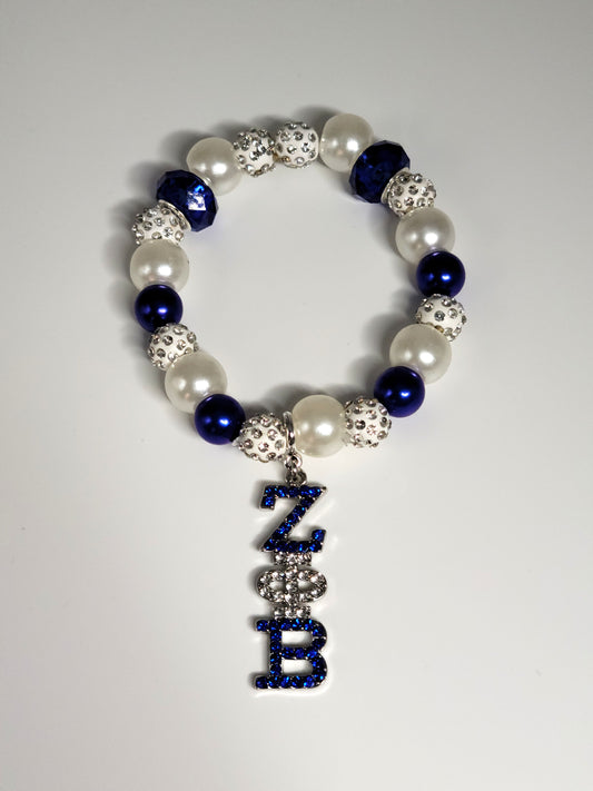 Zeta Phi Beta Bling Charm Bracelet