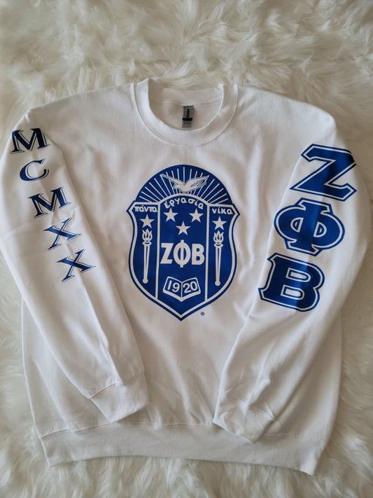 Zeta Phi Beta Crewneck shield Sweatshirt