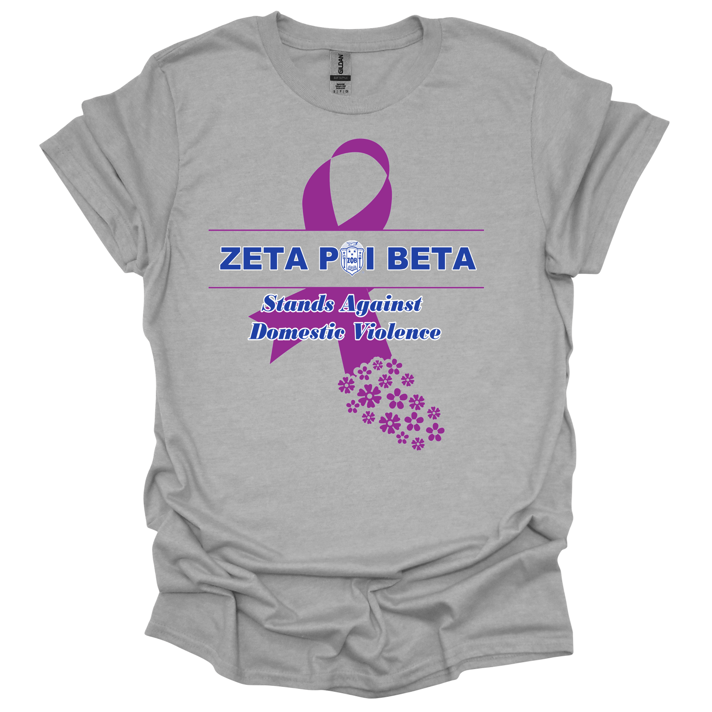 Zeta Phi Beta Domestic Violence Purple Ribbon Tee