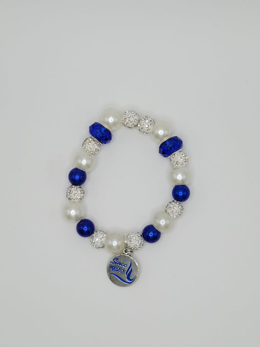 Zeta Phi Beta Dove Silver Background Bracelet