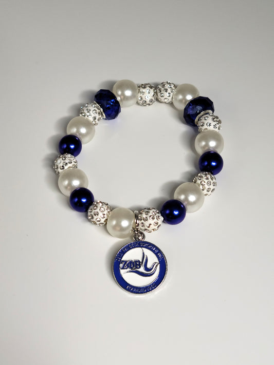 Zeta Phi Beta Dove White Background Bracelet