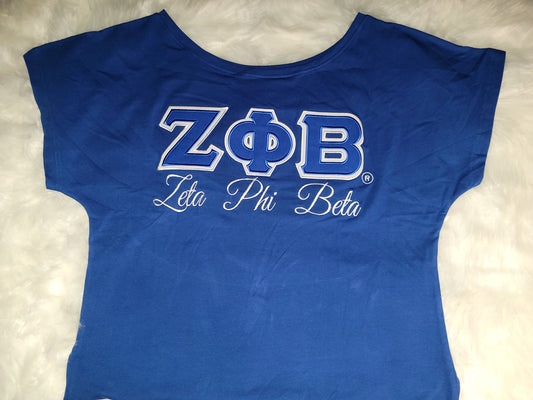 Zeta Phi Beta Off The Shoulder T-Shirt