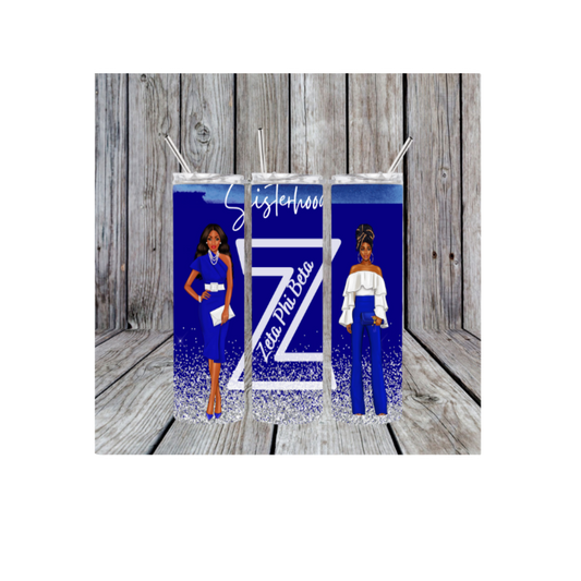 Zeta Phi Beta Sisterhood 12oz Skinny Tumbler