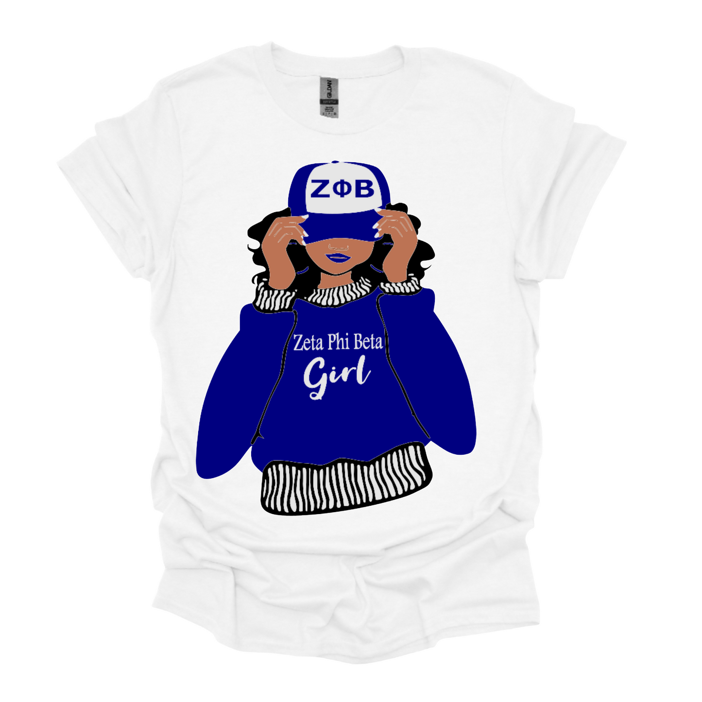 Zeta Phi Beta Baseball Cap Girl T-Shirt - Blue