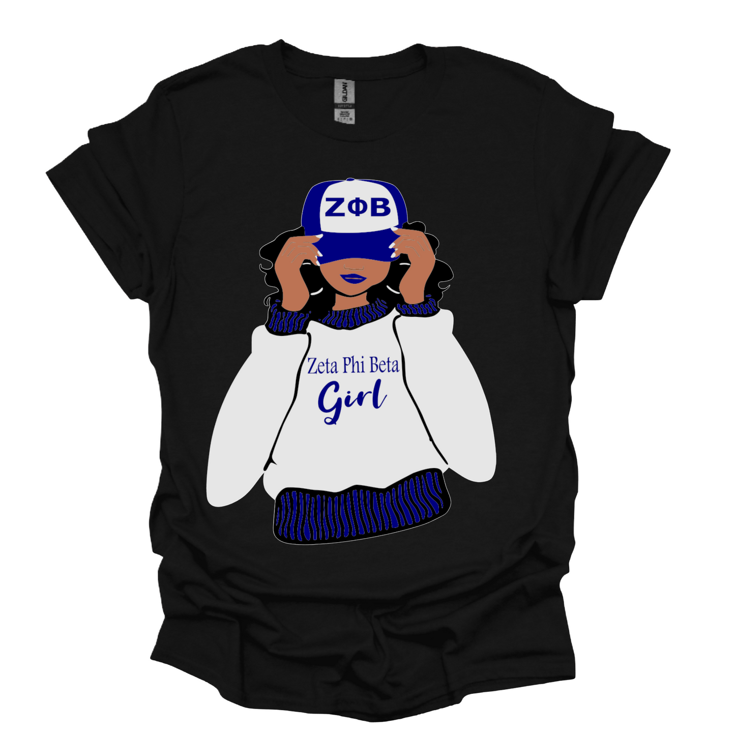 Zeta Phi Beta Baseball Cap Girl T-shirt - White