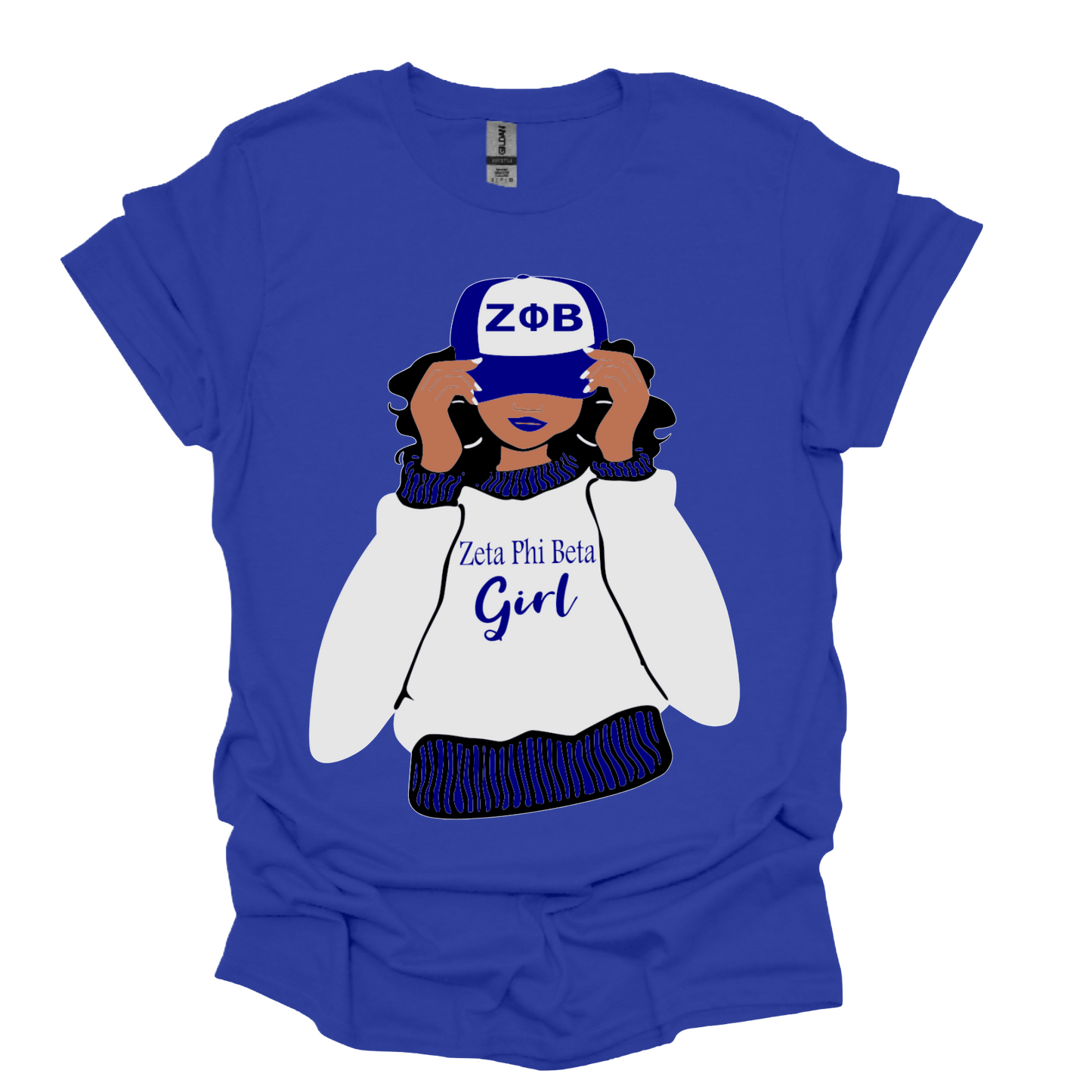 Zeta Phi Beta Baseball Cap Girl T-shirt - White