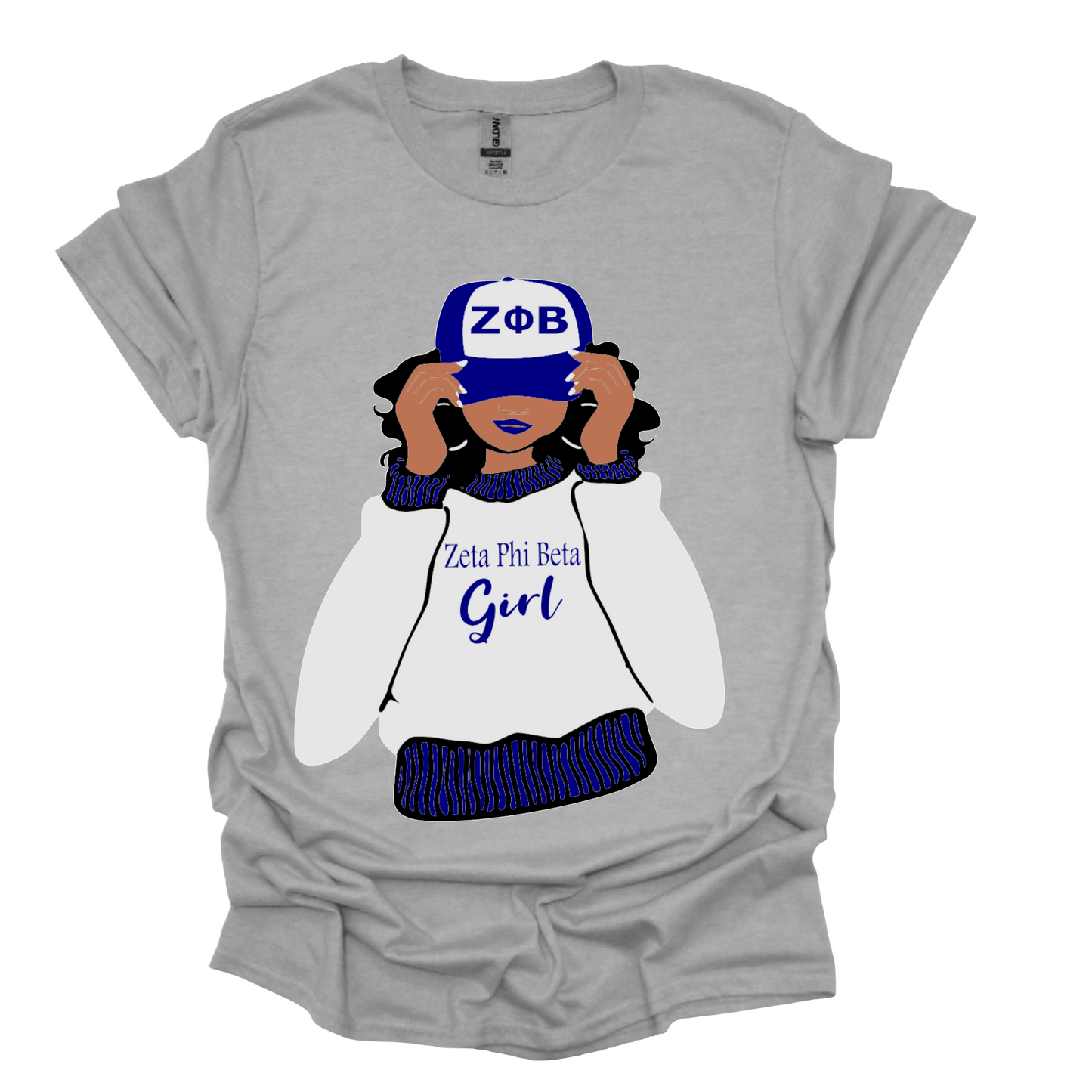 Zeta Phi Beta Baseball Cap Girl T-shirt - White