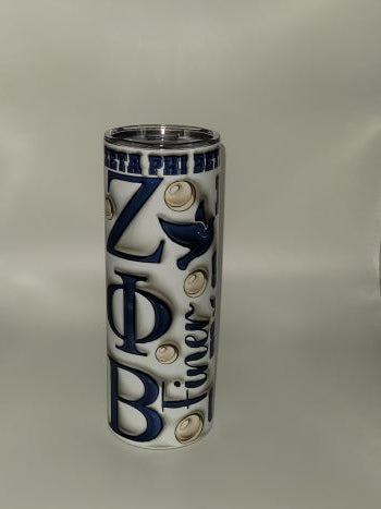 Zeta Phi Beta 3D Pearl Nutrition Facts 20oz Skinny Tumbler