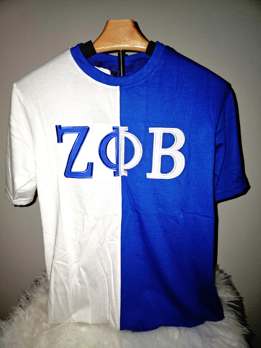 Zeta Phi Beta Embroidered Color Block T-Shirt