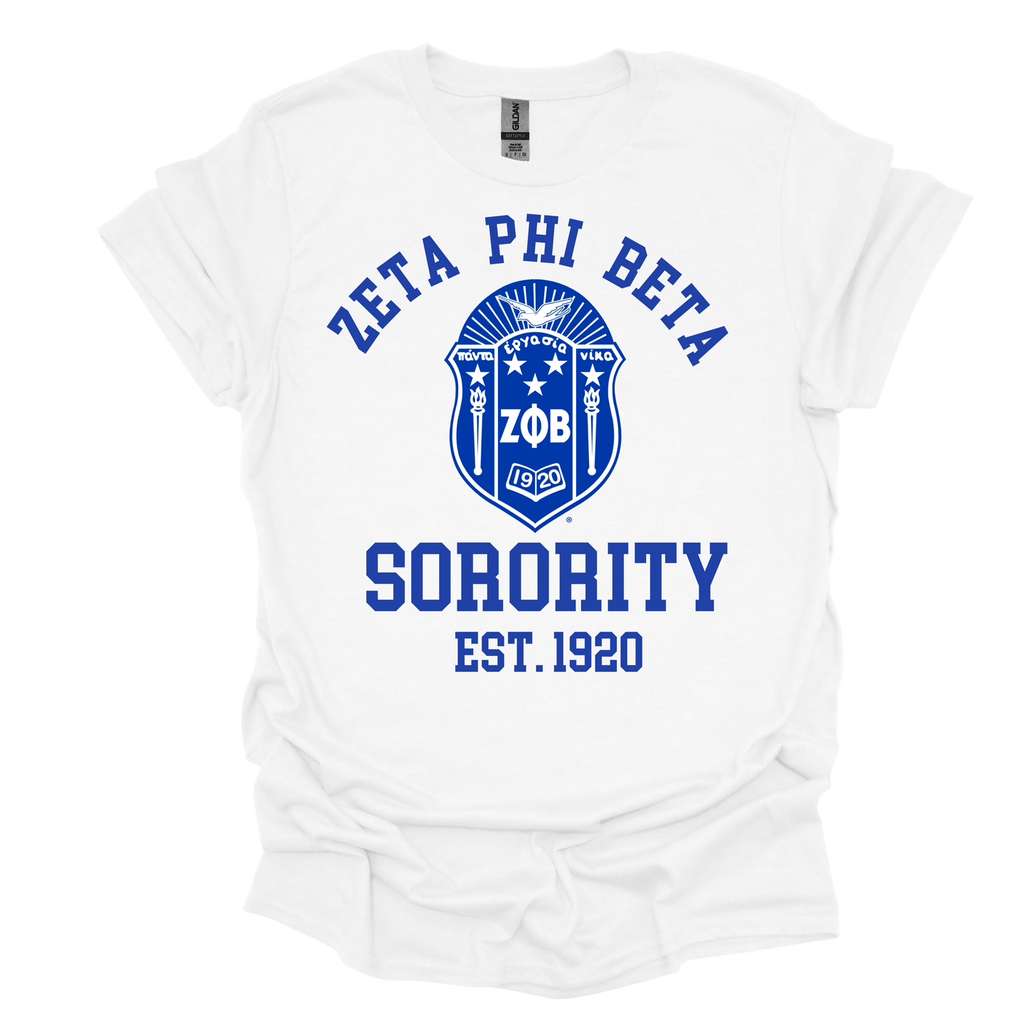 Zeta Phi Beta Curved Letters with Shield T-shirt