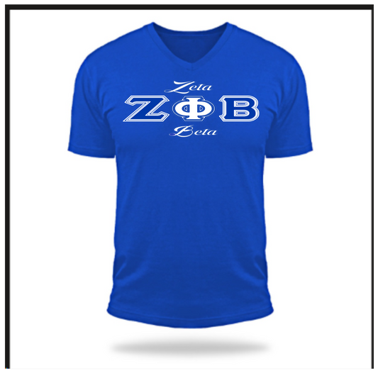 Zeta Phi Beta V-Neck with Greek letters