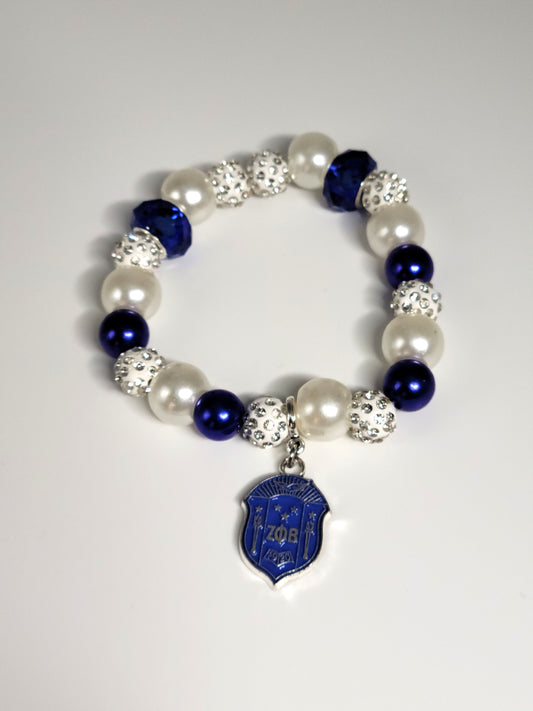 Zeta Phi Beta Shield Charm Bracelet