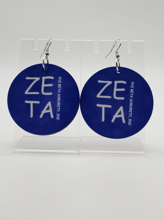 Zeta Phi Beta Stacked Round Earrings