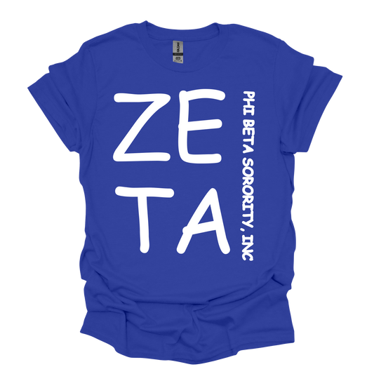 Zeta Phi Beta Stacked Letters Short Sleeve T-shirt