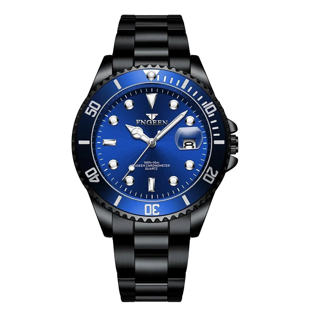 New Top Brand Men Watches Men's Stainless Steel Waterproof Fashion Quartz Watches Male Clock Luminous Men Luxury Watch